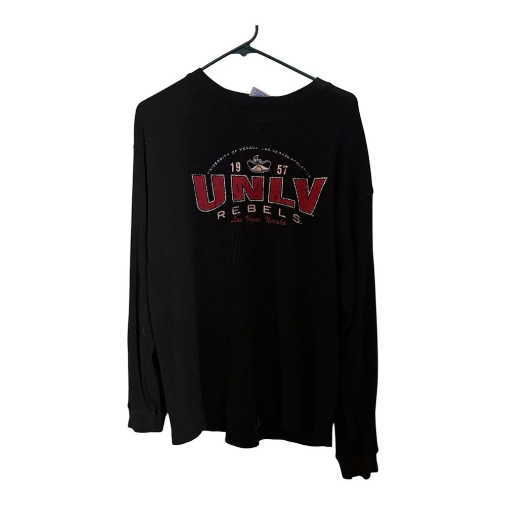 Vintage UNLV Rebels Black Long Sleeve Thermal Shirt Mens Large NCAA K A Inc